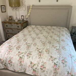 Ralph Lauren 1 Twin comforter floral pink roses French Country Italy